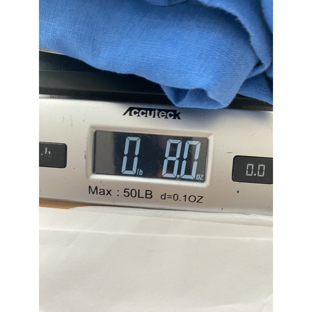 2/$30 Jillian Jones 100% Linen Shirt M Blue Button Front 3/4 Sleeve Lagen - Picture 13 of 14